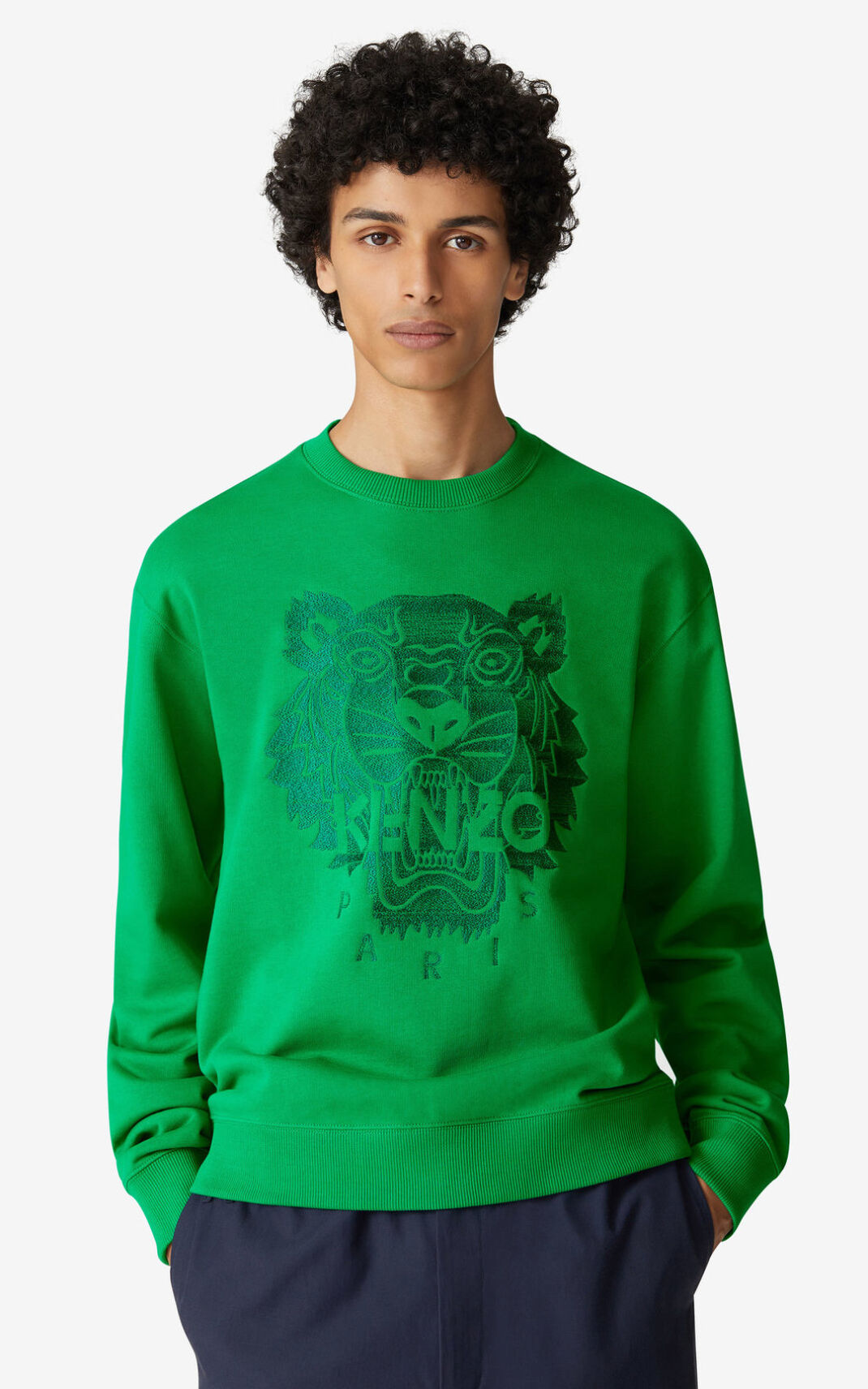 Sweatshirt Kenzo Tiger Masculino - Verdes | 540LZHYMK